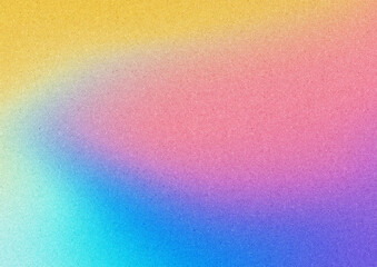 質感のあるカラフルな虹色ノイズ入りグラデーション背景｜Colorful noisy rainbow gradation background with texture.