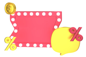 3d mega sale, big sale, cashback, special sale, promotion 3d render concept