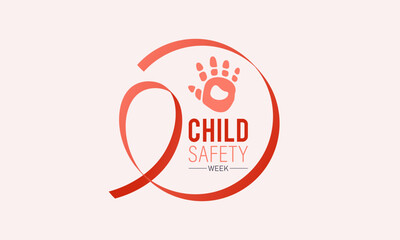 Child safety week awareness month concept observed in every year 6th-12th june. Child safety week vector template for banner, greeting card, poster with background. Vector illustration.