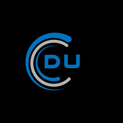 DU letter logo abstract design. DU unique design, DU letter logo design on black background. DU creative initials letter logo concept. DU letter design. DU letter design on black background. DU
