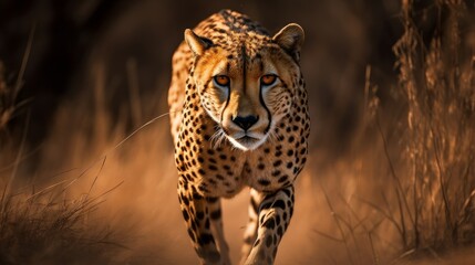 Fototapeta na wymiar Stunning Cheetah in Motion: Wildlife Beauty - AI Generated Generative AI