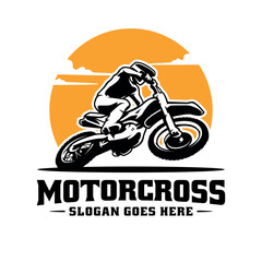 motorcross illustration logo vector