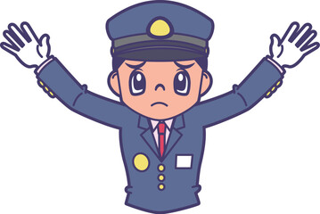 困った顔で制止する車掌