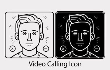 Video calling icon, outline style,Simple Set of Video Conference Related Vector Line Icons,Videocall line icon. Minimal vector illustration, simple outline icons