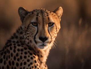 Stunning Cheetah in Motion: Wildlife Beauty - AI Generated Generative AI