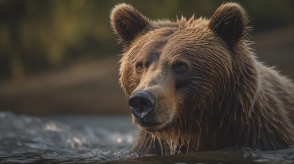 Plakat Captivating Wild Bear Encounter - AI Generated Generative AI