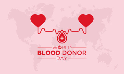 World blood donor day is observed every year in june 14. Donate blood concept illustration background for world blood donor day.