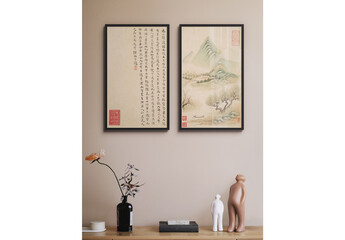 Any Frame Size Interior Wall Art Poster Mockup Template