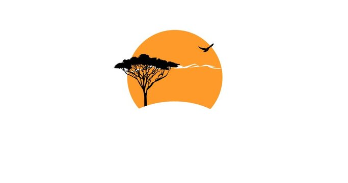 travel to africa logo design animation footage