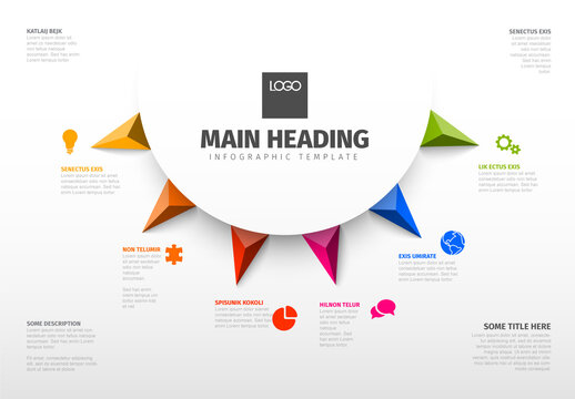 Vector multipurpose Infographic template with big circle and six elements