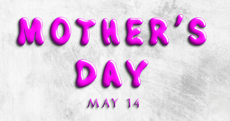 Happy Mother’s Day, May 14. Calendar of May Water Text Effect, design