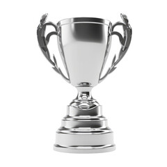 Silver trophy cup on transparent background. PNG, ai	