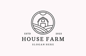 House farm logo vector icon illustration hipster vintage retro .