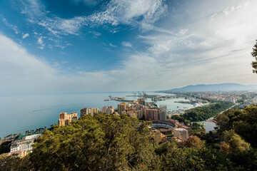 beautiful landscapes from the gibralfaro viewpoint in malaga spain