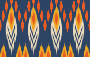 Ethnic abstract ikat art. Fabric Morocco, geometric ethnic pattern seamless  color oriental. Background, Design for fabric, curtain, carpet, wallpaper, clothing, wrapping, Batik, vector illustration