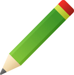 Pencil vector illustration. Green pencil icon for design about education, school, office or book. Green pencil for decoration or ornament. Back to school graphic resource