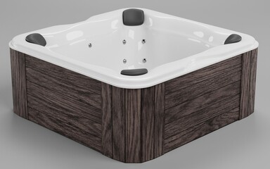 Realistic 3D Render of Hot Tub
