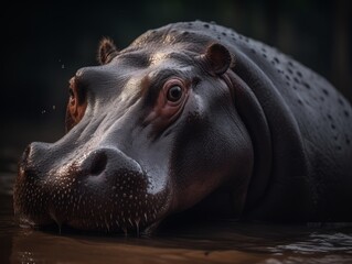 Incredible Hippo Closeup: AI Generated