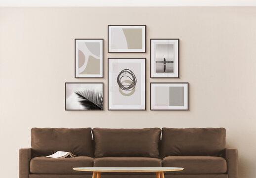 Any Frame Size Interior Wall Art Poster Mockup Template