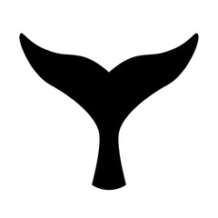 A Vector of Marine Whale's Tail Silhouette
