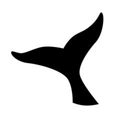 A Vector of Marine Whale's Tail Silhouette