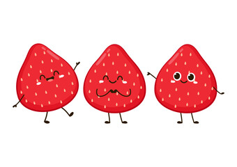Strawberry character design. Strawberry on white background.