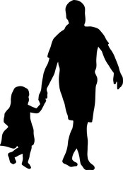 Father and son silhouette illustration