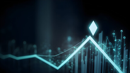Naklejka premium Digitals data stream. Bright, colorful background. Abstract digital network connection technology business. Network connections concept. Big data and cybersecurity. Generative AI