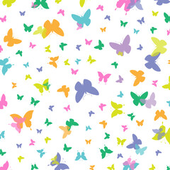 Multi-colors different styles butterfly vector background
