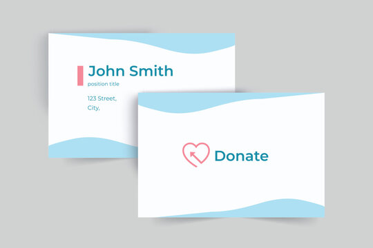 Charity business card template. A clean, modern, and high-quality design business card vector design. Editable and customize template business card