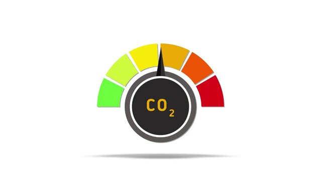 CO2 indicator on white background. Emission of harmful substances into the air.