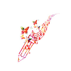 Writing the music, songwriting, creating a melody concept. Vector illustration of pencil with musical notes staff. Inspirational design for composing a song, art school, conservatory poster background