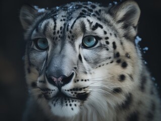 Stunning Snow Leopard Portrait, AI Generated
