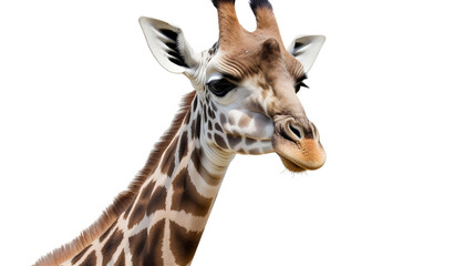 Fototapeta premium Giraffe isolated close-look transparent background png