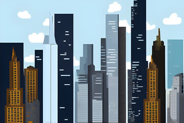 The cityscape background image for game art etc created with generative Ai tool.