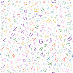 Seamless abstract pattern of their letters for texture, textiles, packaging and simple backgrounds