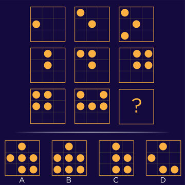 Intelligence questions matrix, Iq test logic puzzle