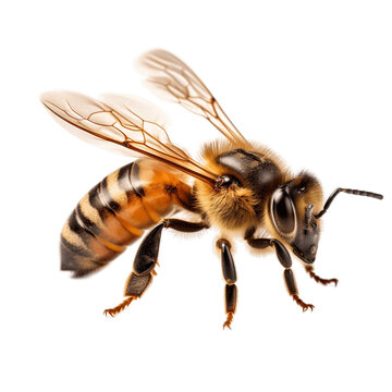 honey bee transparent background, design element, AI generated