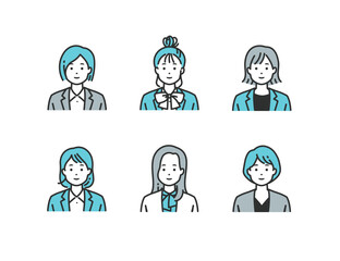 スーツの女性 - プロフェッショナルなビジネスウーマン向けベクターイラスト素材