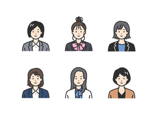 スーツの女性 - プロフェッショナルなビジネスウーマン向けベクターイラスト素材