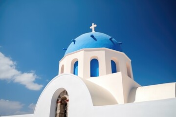 Obraz premium church in island Santorini , ai generative