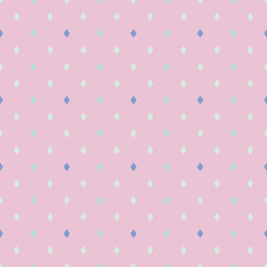 Vector of pink polka diamonds background. Seamless pattern for decor, wallpaper, cover skin, fashion, cloth.