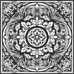 Black and white abstract tile