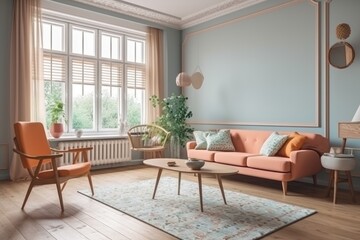 Fototapeta premium modern living room, ai generative