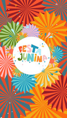 Vector illustration for social networks on a background on the theme of the brazilian carnival festa junina