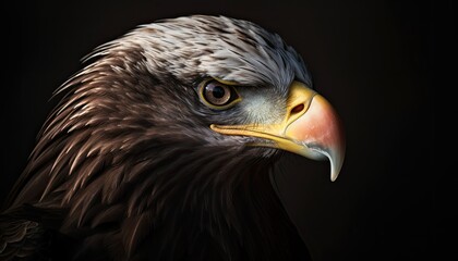 Naklejka premium Close up portrait of a brown eagle, generative AI