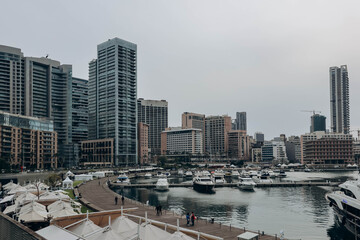 Beirut, Lebanon — 23.04.2023: Zaitunay Bay, a fancy waterfront area in the Downtown Beirut