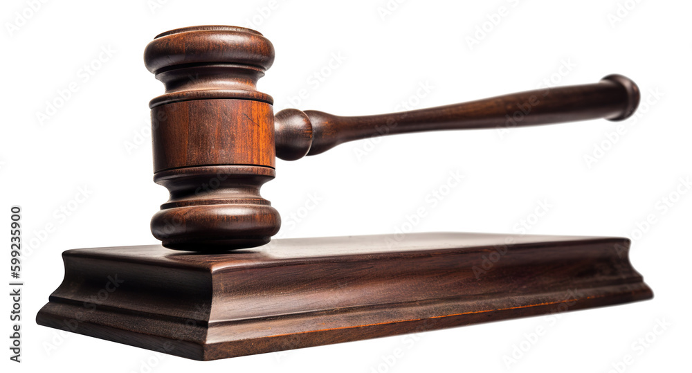 Poster Wooden judge's gavel cut out