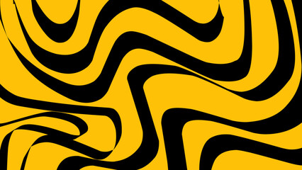  Yellow topographic backgrounds and textures with abstract art creations, random black waves line background - obrazy, fototapety, plakaty
