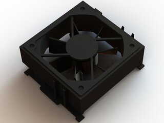 95x95 mm CPU Cooling Fan 3D Rendering